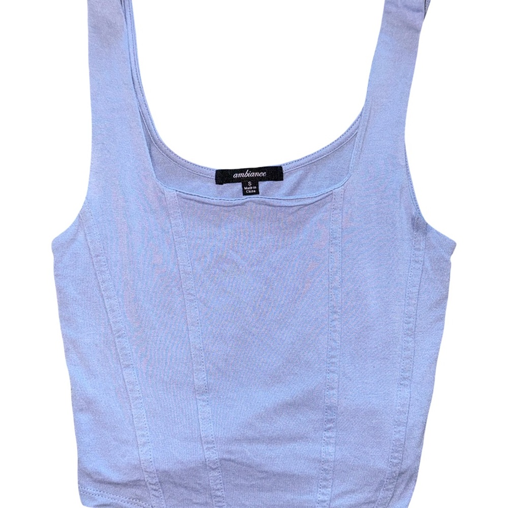 🫐 Soft Blue Tank Crop Top (Size S)